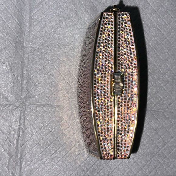 RARE JUDITH LEIBER SWAROVSKI CRYSTAL PAVE MINAUDIERE CLUTCH Vintage, collectors - Picture 10 of 17